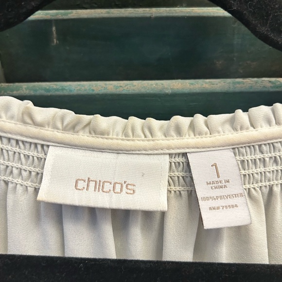 Peplum waist Chicos size 1 cream blouse - Picture 2 of 3